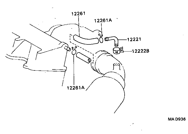 12261-64220 HOSE, VENTILATION product image