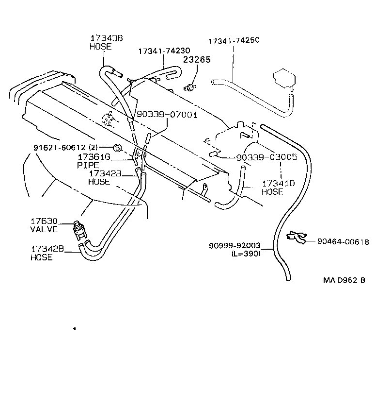 17344-74020 HOSE, NO.4(FOR IDLE-UP) product image