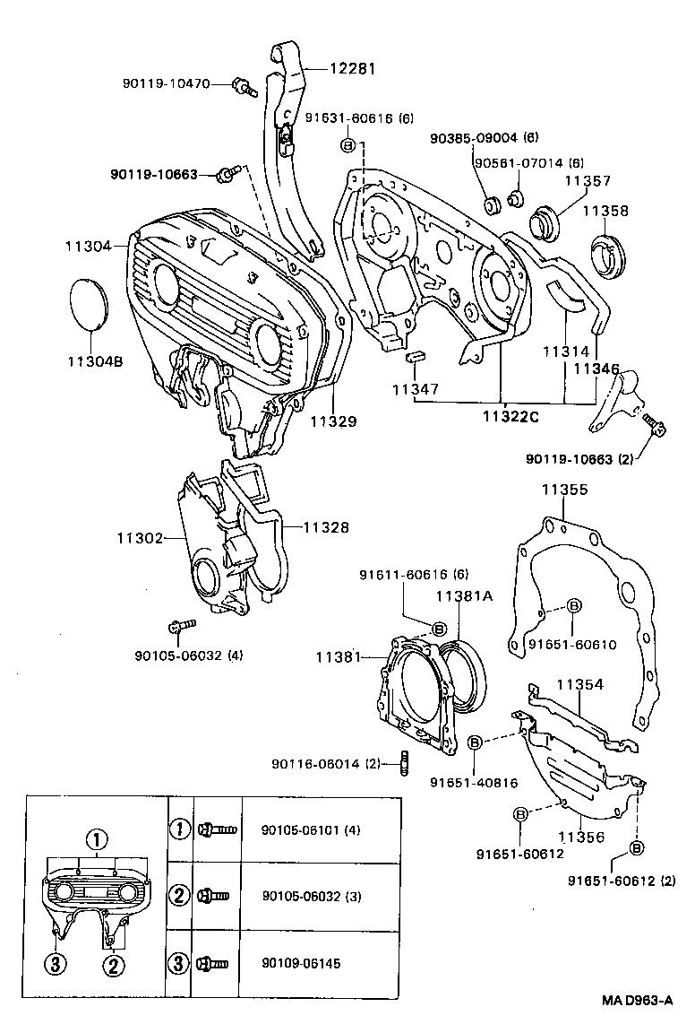 11304-62040 COVER, TIMING BELT, NO.3 product image