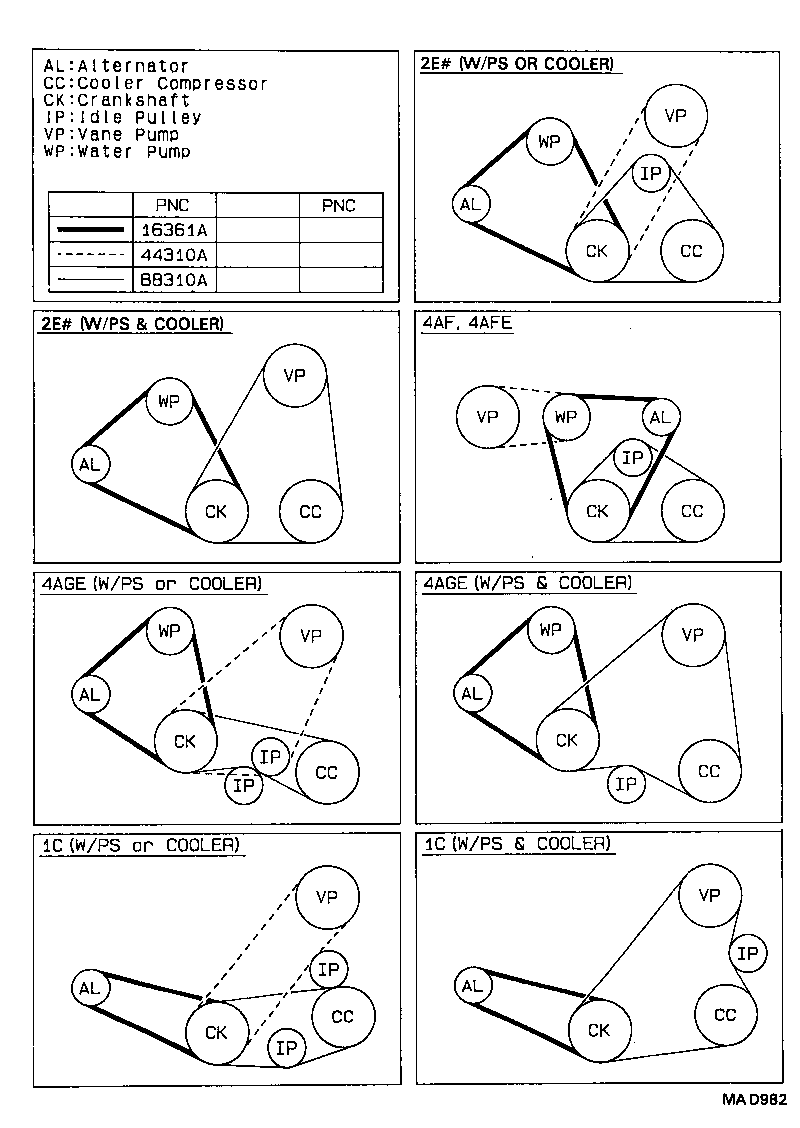 99365-71070 BELT, V (COOLER COMPRESSOR TO CRANKSHAFT PULLEY), NO.1 product image