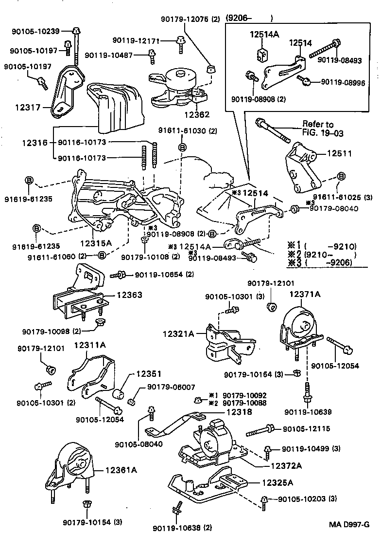 12361-62050 INSULATOR, ENGINE MOUNTING, FRONT(FOR TRANSVERSE ENGINE) product image