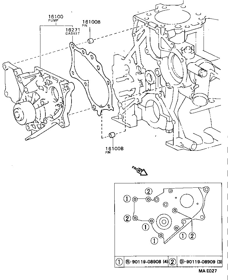 16100-19245 PUMP ASSY, ENGINE WATER product image