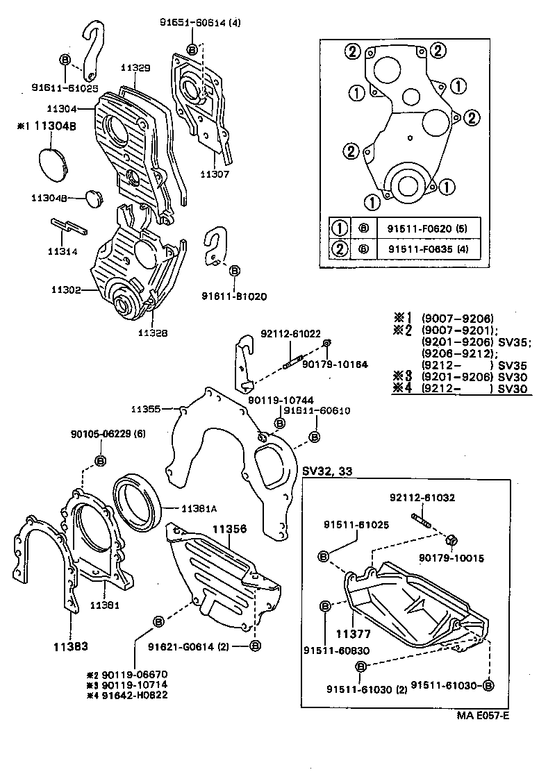 11304-62040 COVER, TIMING BELT, NO.3 product image