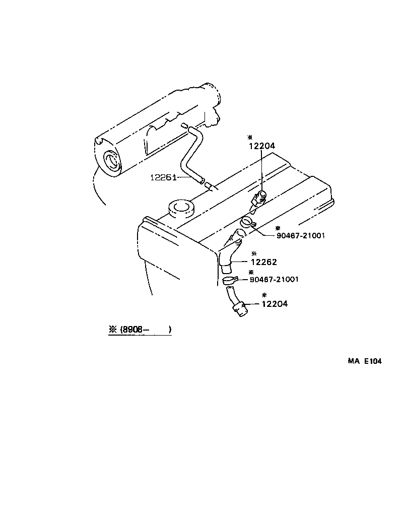 90447-15019 HOSE, VENTILATION, NO.2 product image