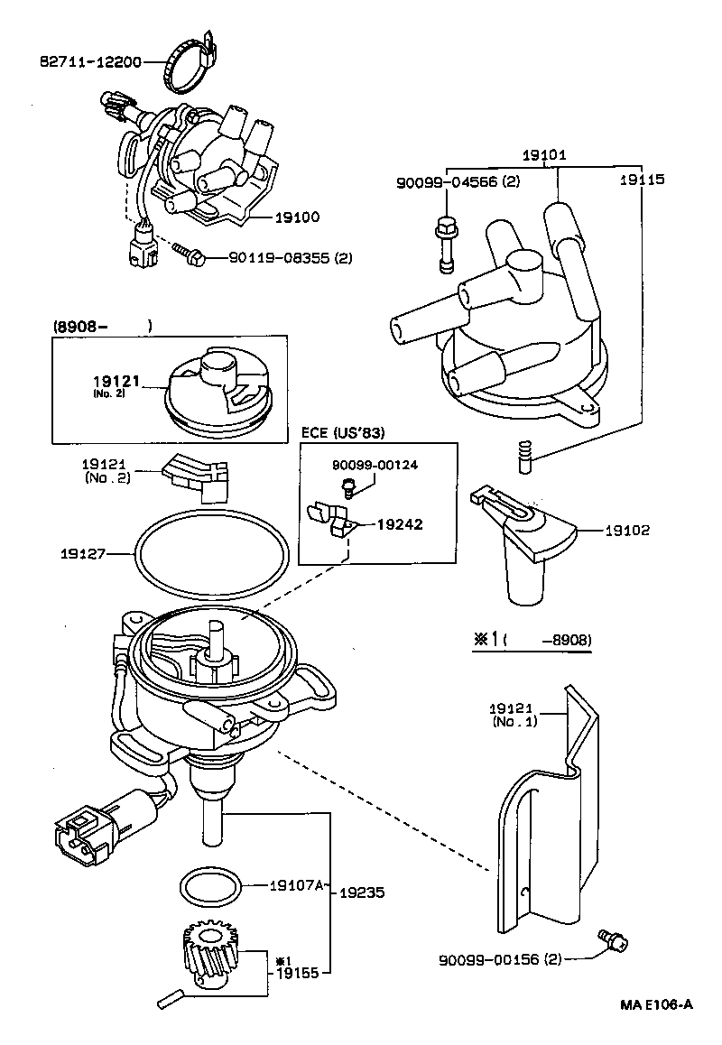 19020-16190 DISTRIBUTOR ASSY product image