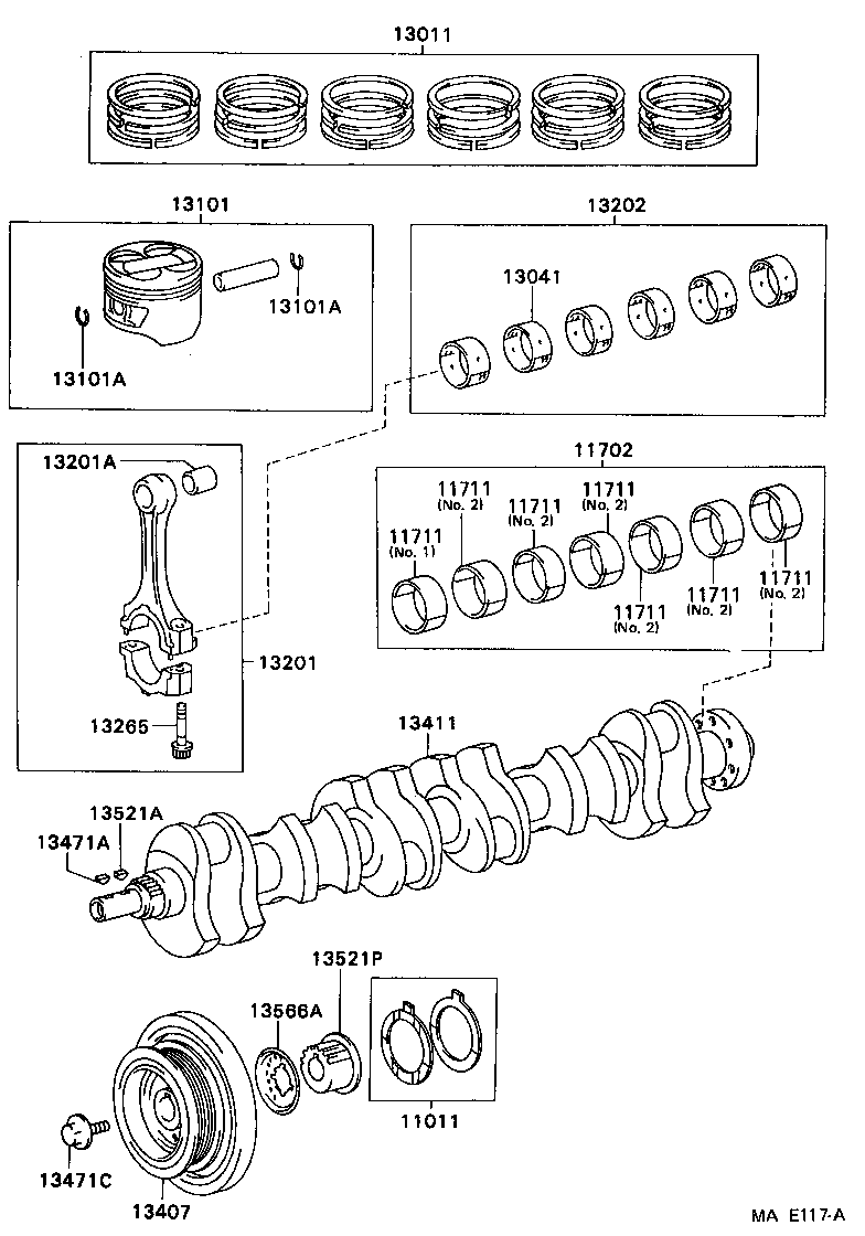 13103-70040 PISTON SUB-ASSY, W/PIN product image