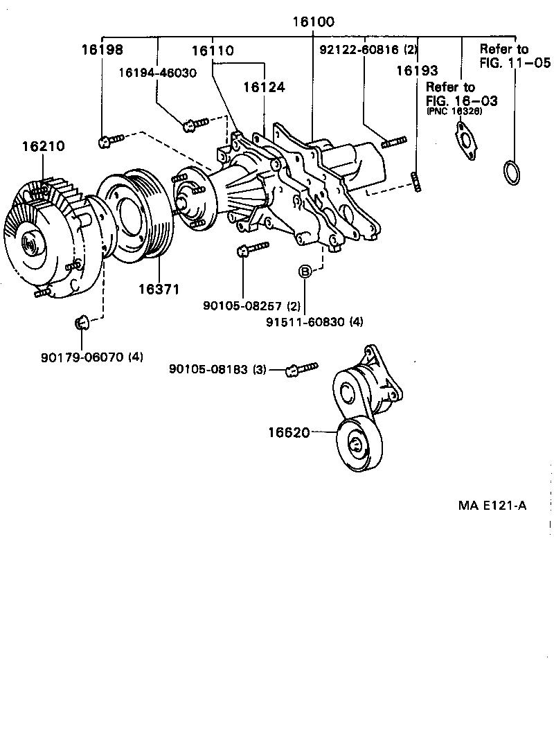 16100-79145 PUMP ASSY, ENGINE WATER product image