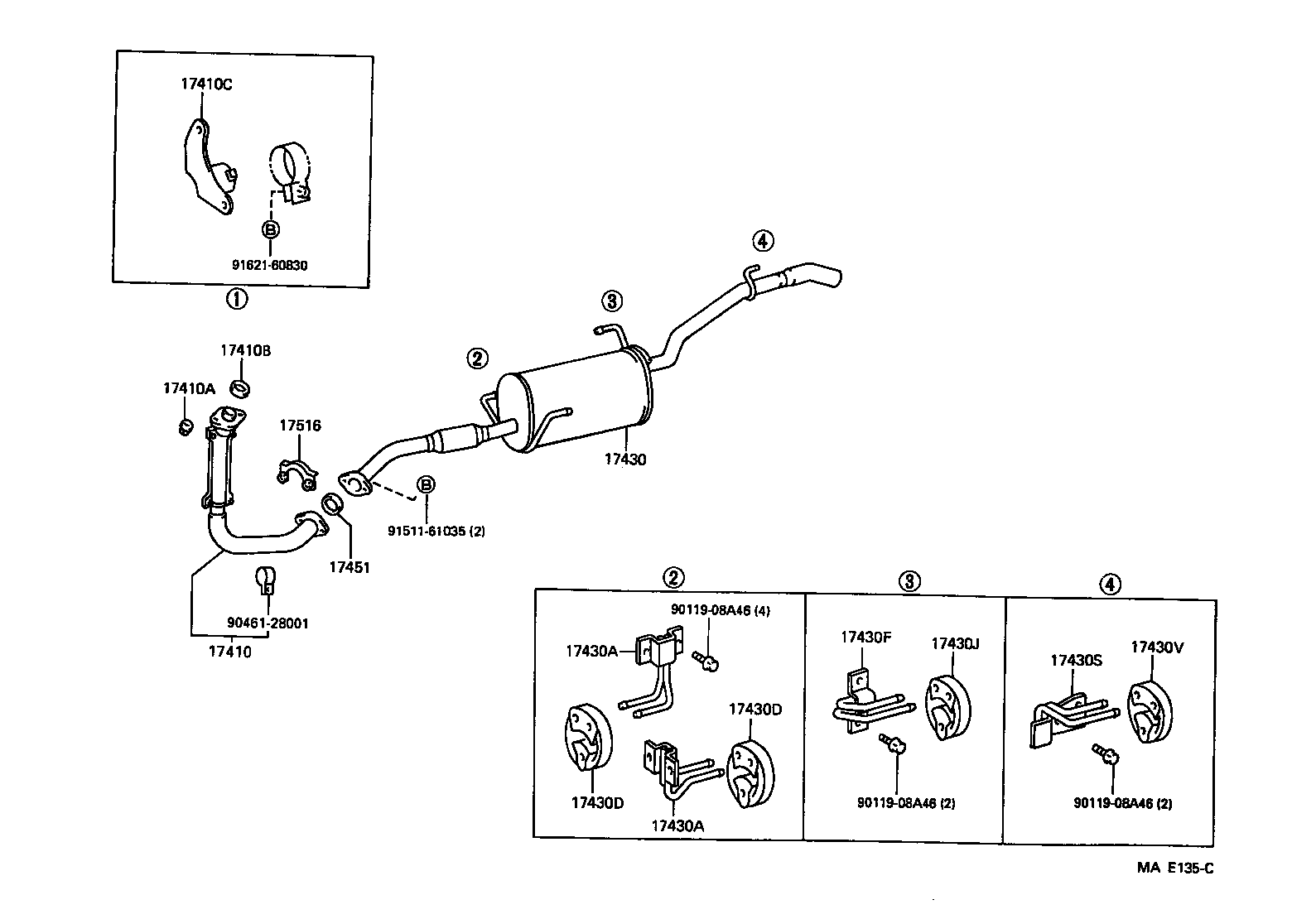 17405-64140 PIPE ASSY, EXHAUST, TAIL product image