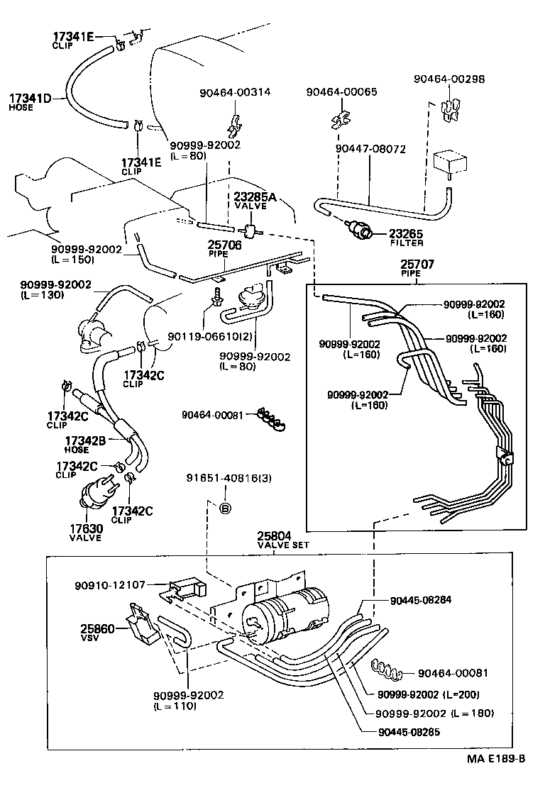 17303-70060 PIPE SUB-ASSY, VACUUM TRANSMITTING, NO.1 product image