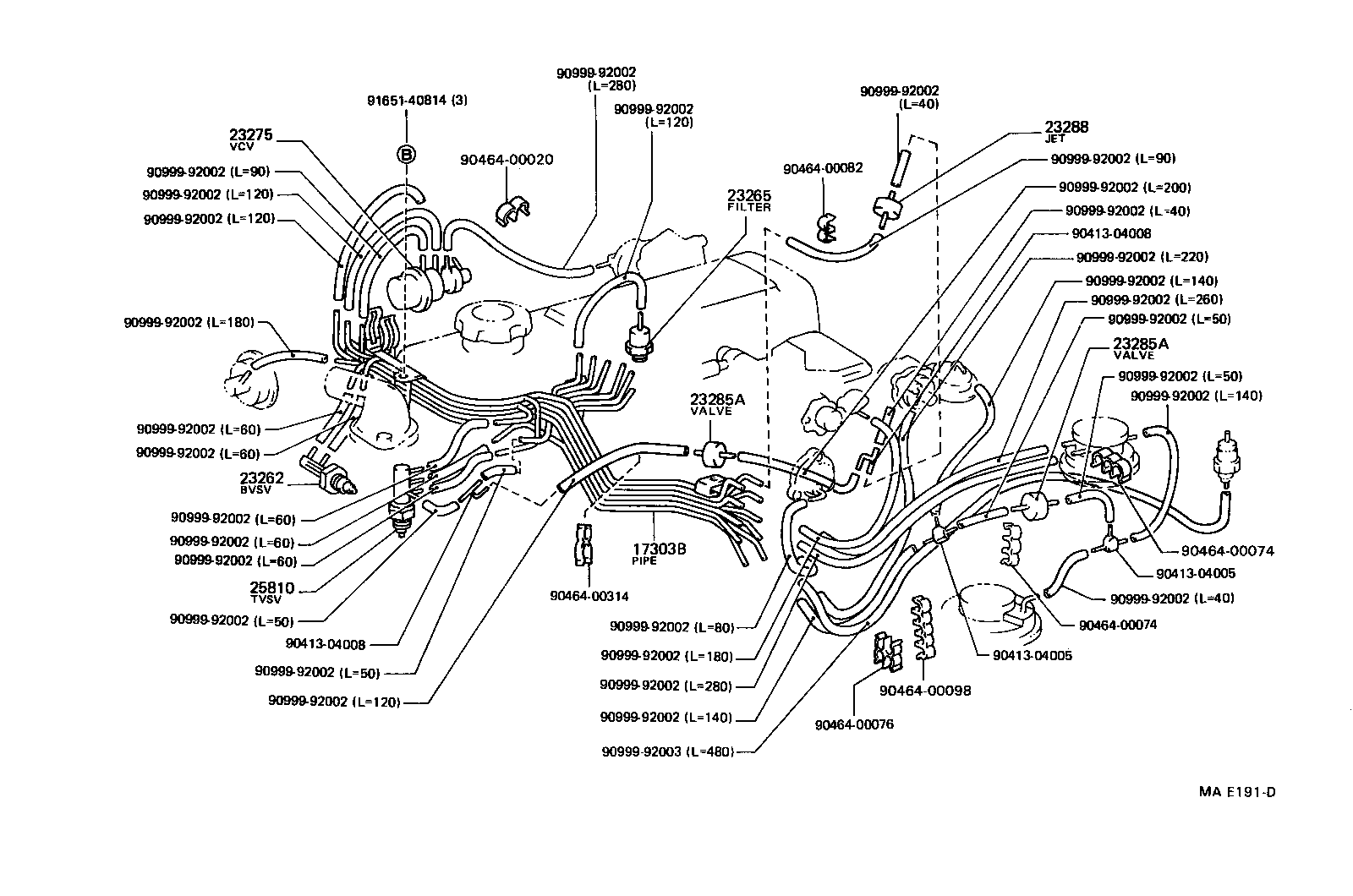 17341-73080 HOSE, NO.1(FOR AIR INJECTION SYSTEM) product image