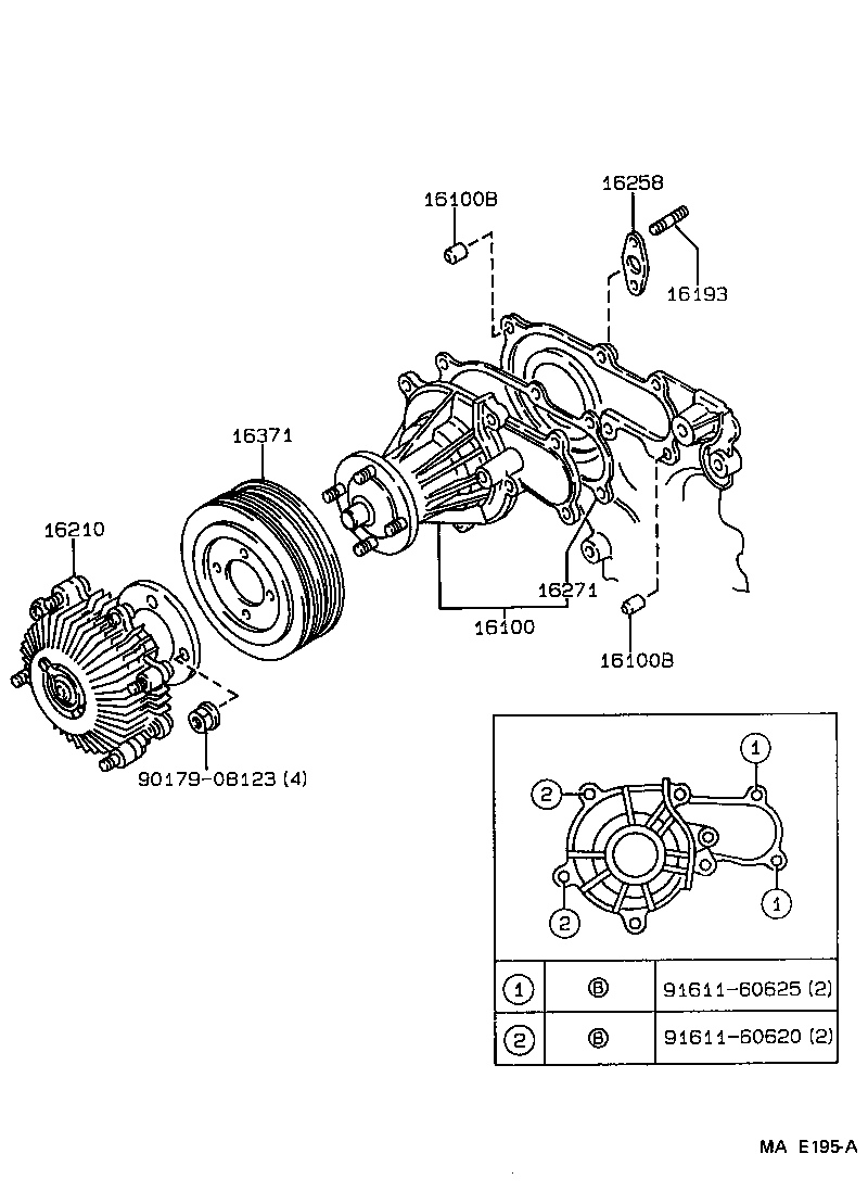 16100-79145 PUMP ASSY, ENGINE WATER product image