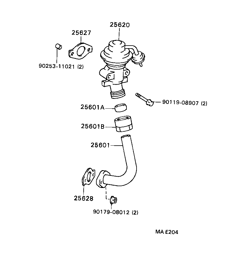 25601-55010 PIPE SUB-ASSY, EGR, NO.1 product image