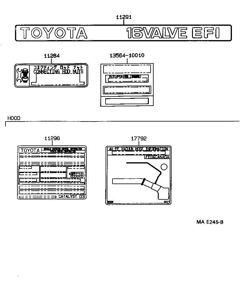 Toyota 11298-1A280 PLATE, EMISSION CONTROL INFORMATION