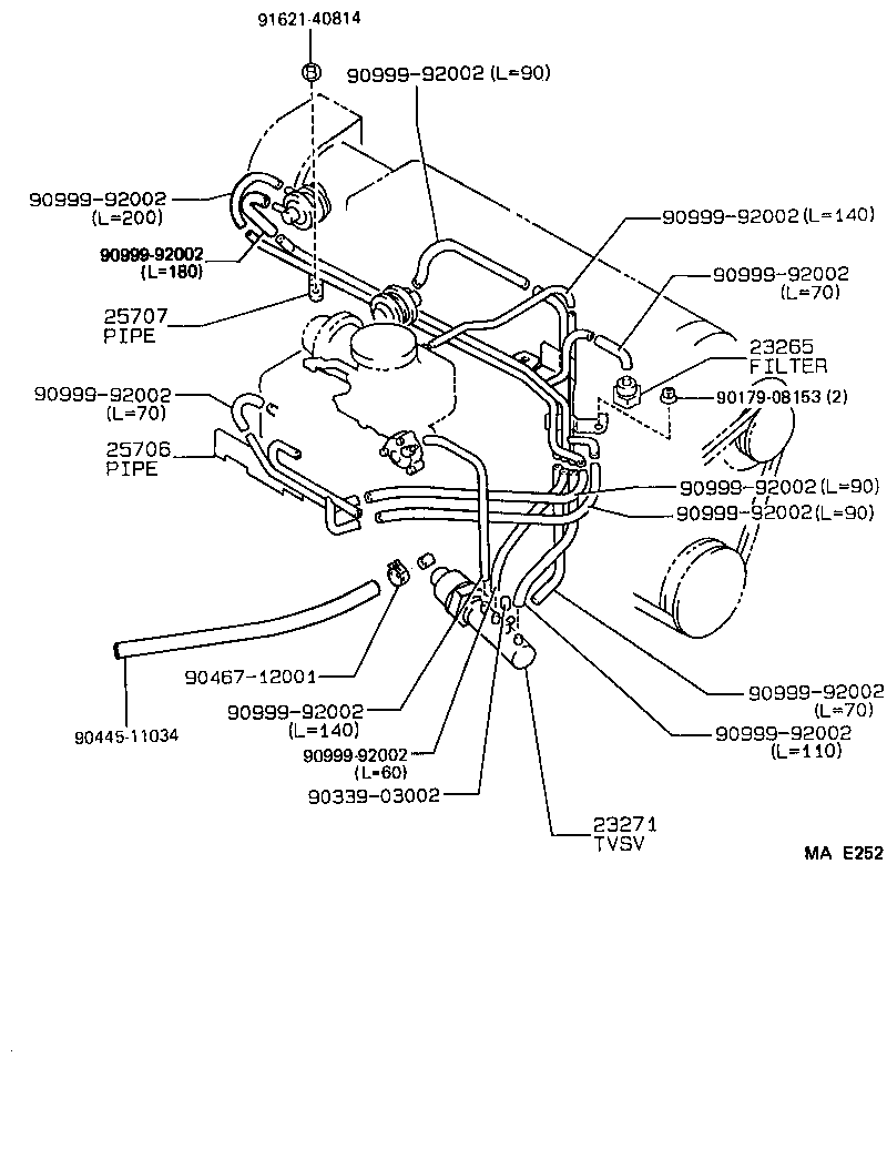 17342-16090 HOSE, NO.2(FOR IDLE-UP) product image