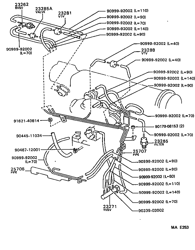 17342-16090 HOSE, NO.2(FOR IDLE-UP) product image