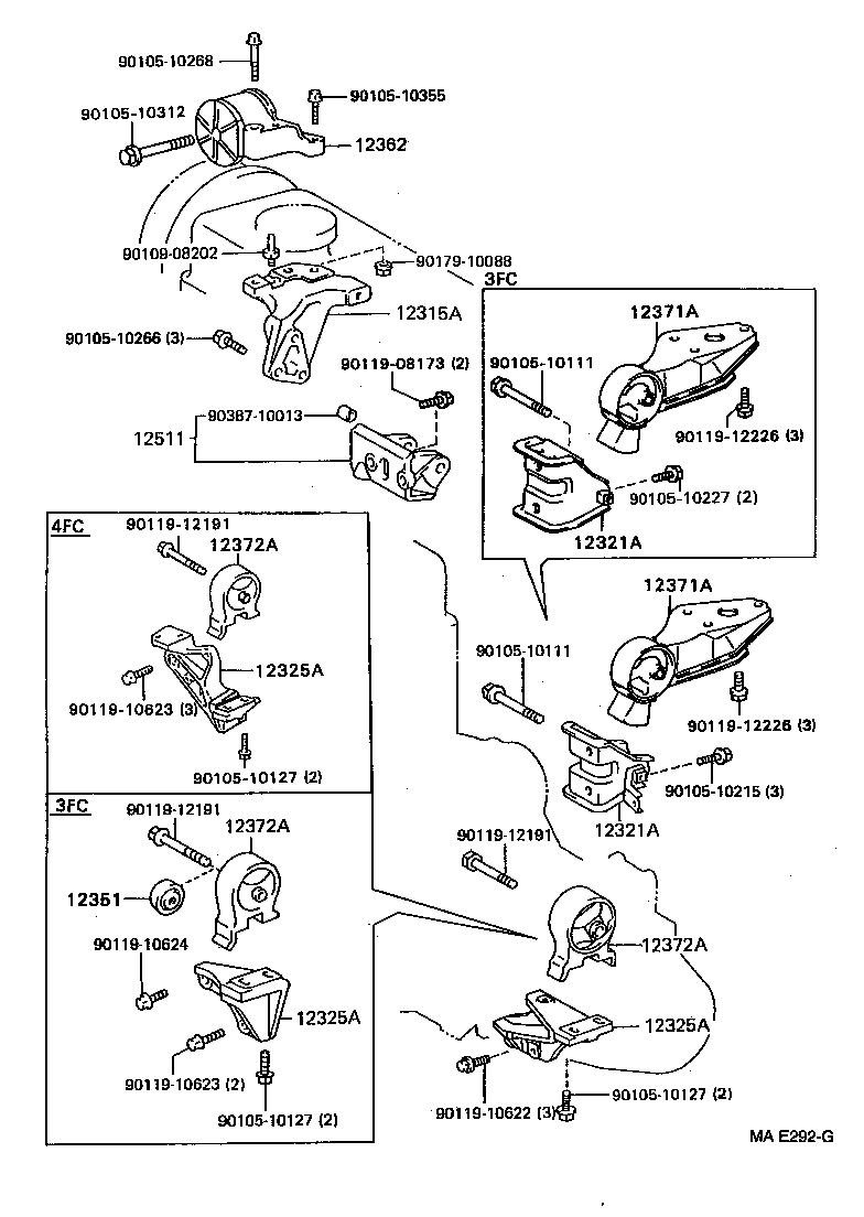 12361-55050 INSULATOR, ENGINE MOUNTING, FRONT(FOR TRANSVERSE ENGINE) product image