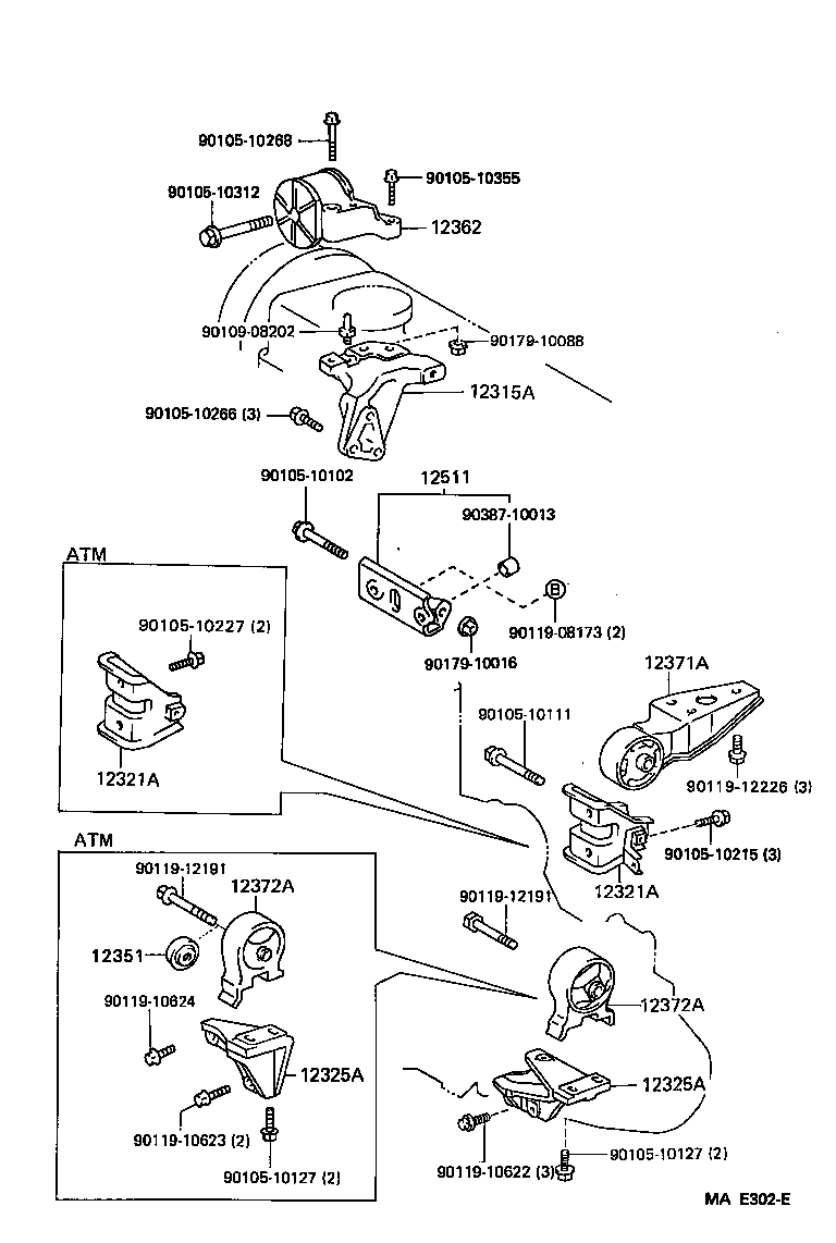12321-11210 BRACKET, ENGINE MOUNTING, REAR(FOR TRANSVERSE ENGINE) product image