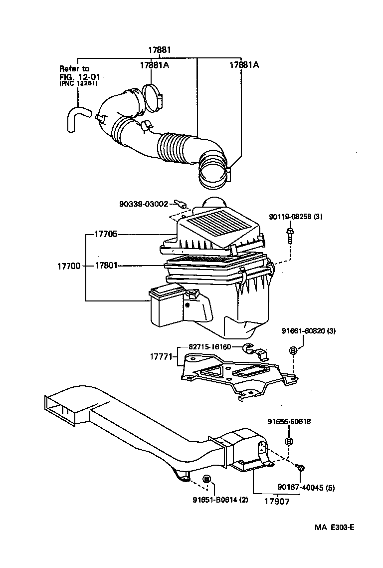 Toyota 17700-11700 CLEANER ASSY, AIR