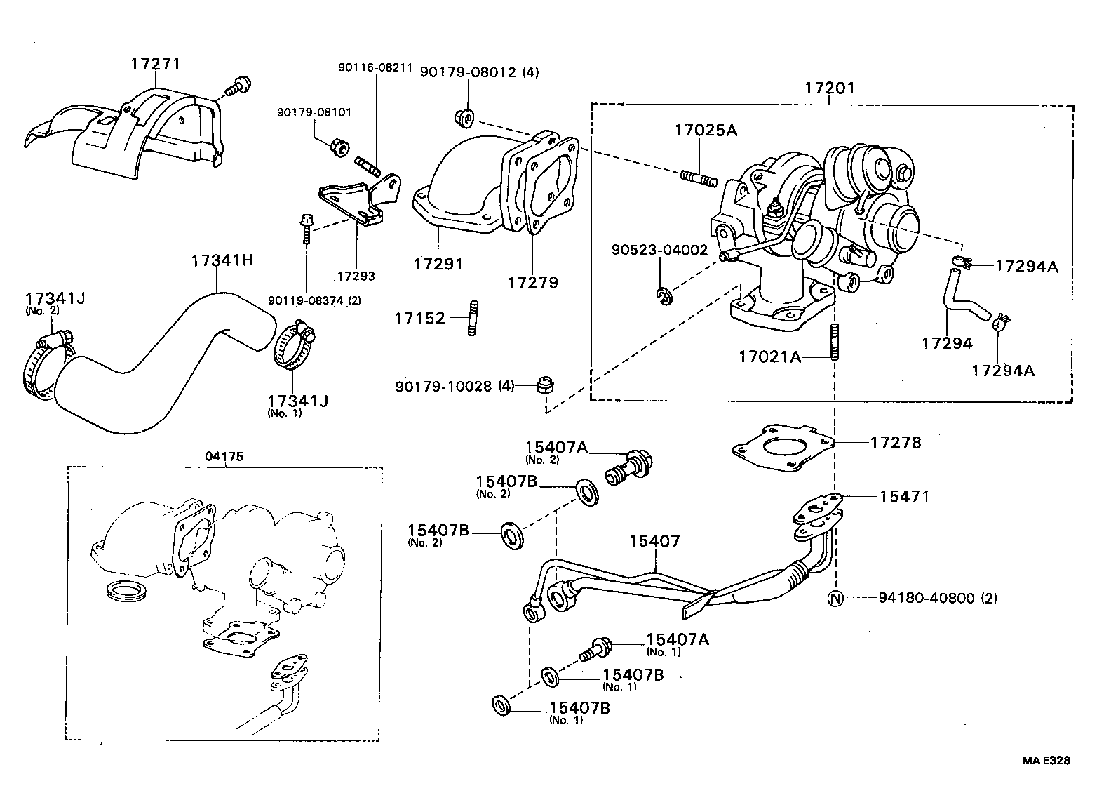 15471-58010 GASKET, TURBO OIL INLET product image