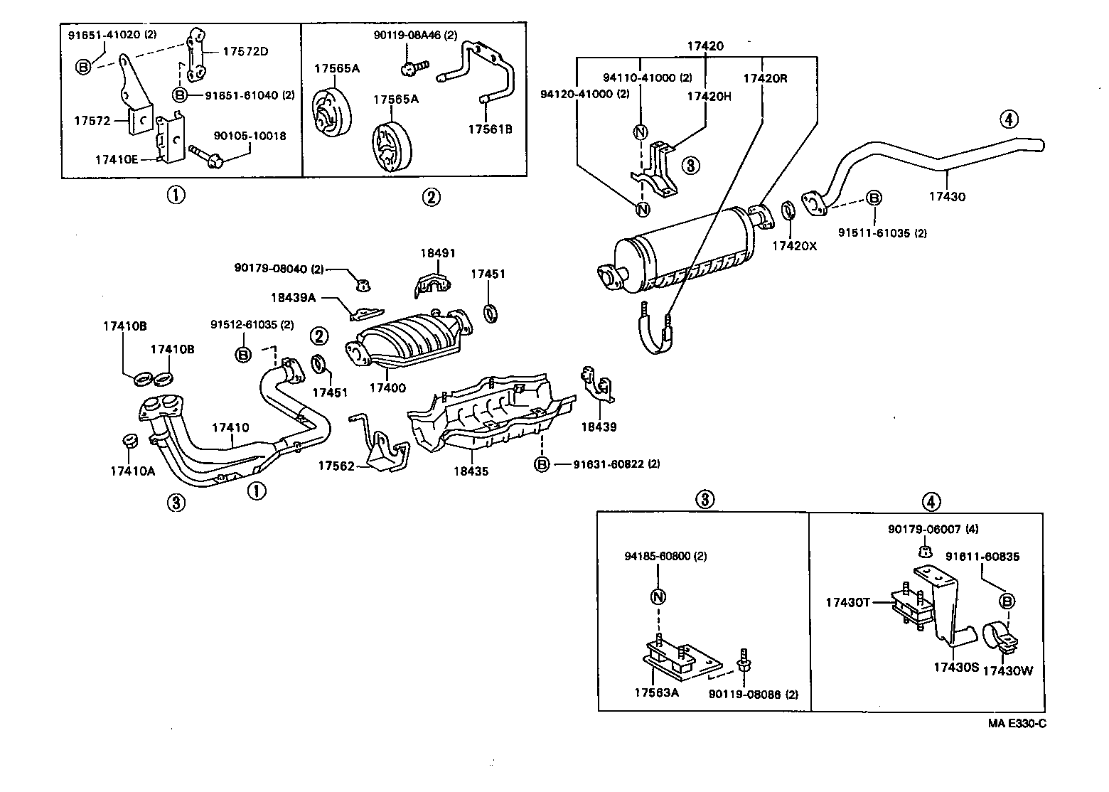 17420-73080 PIPE ASSY, EXHAUST, CENTER product image