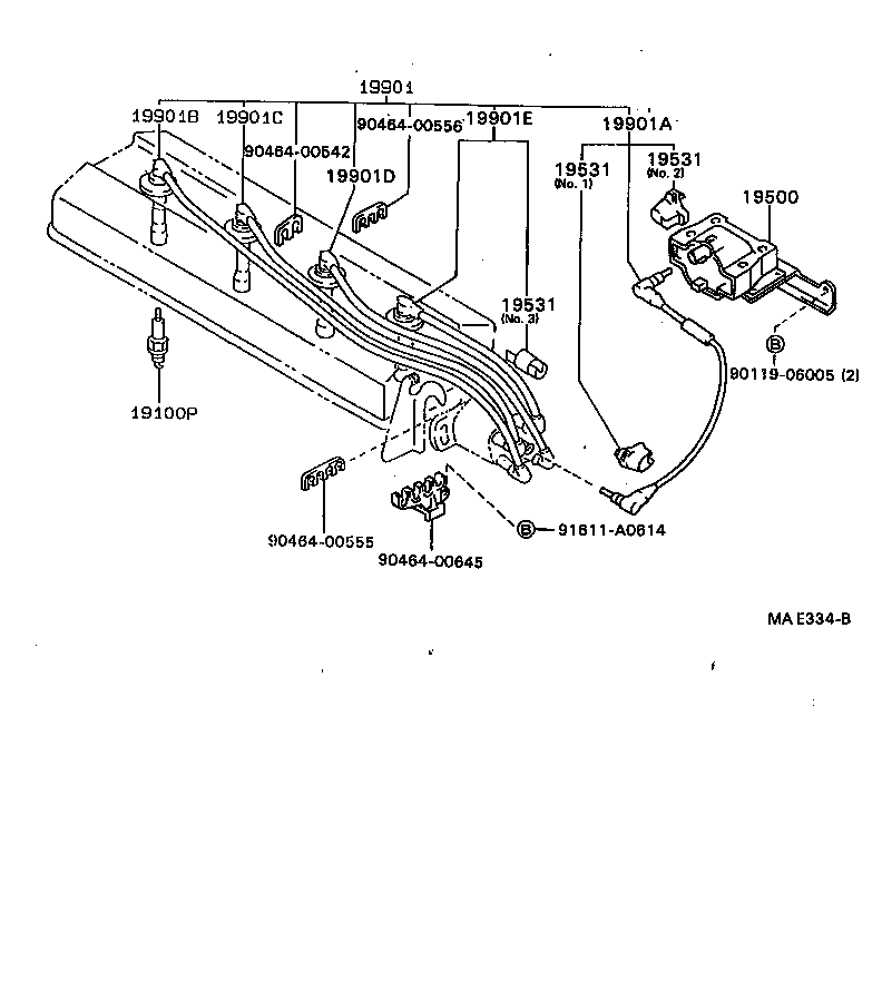 90919-15052 CORD, SPARK PLUG RESISTIVE, NO.3 product image