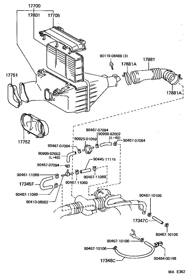17700-46080 CLEANER ASSY, AIR product image