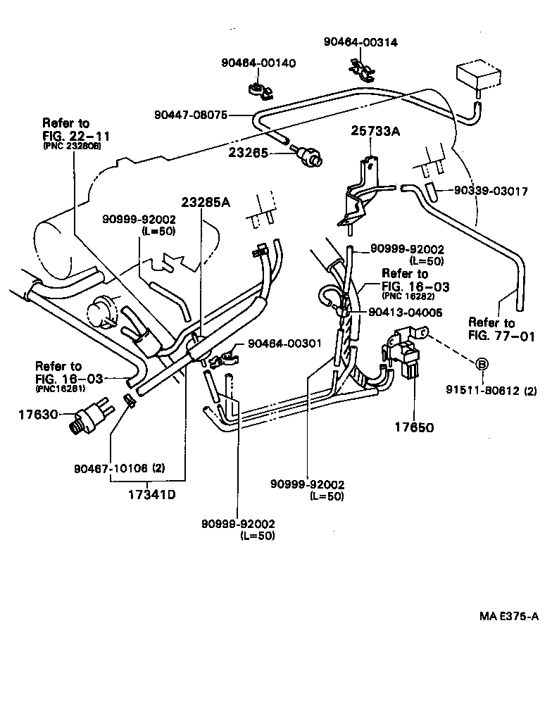 17345-74040 HOSE, NO.5(FOR IDLE-UP) product image