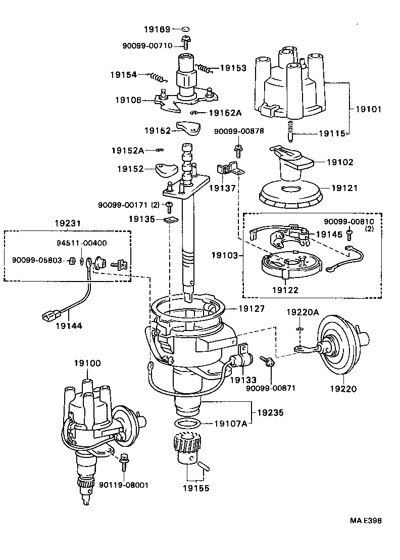19101-71020 CAP SUB-ASSY, DISTRIBUTOR product image