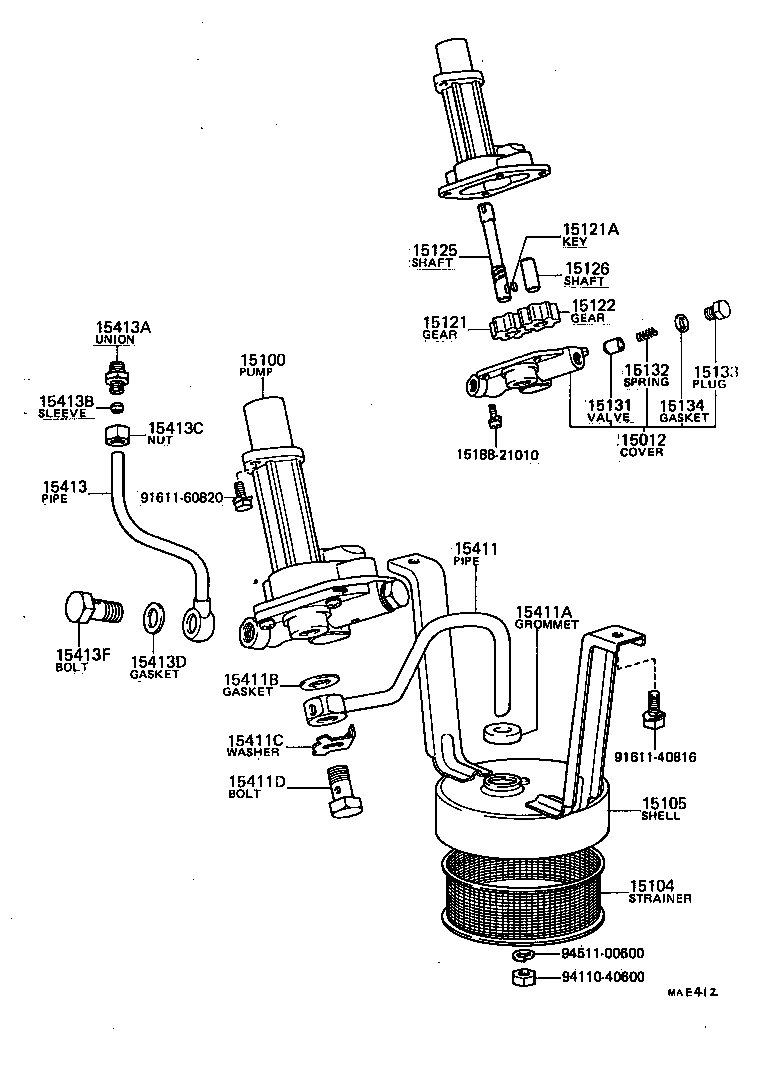 15104-56020 STRAINER SUB-ASSY, OIL product image