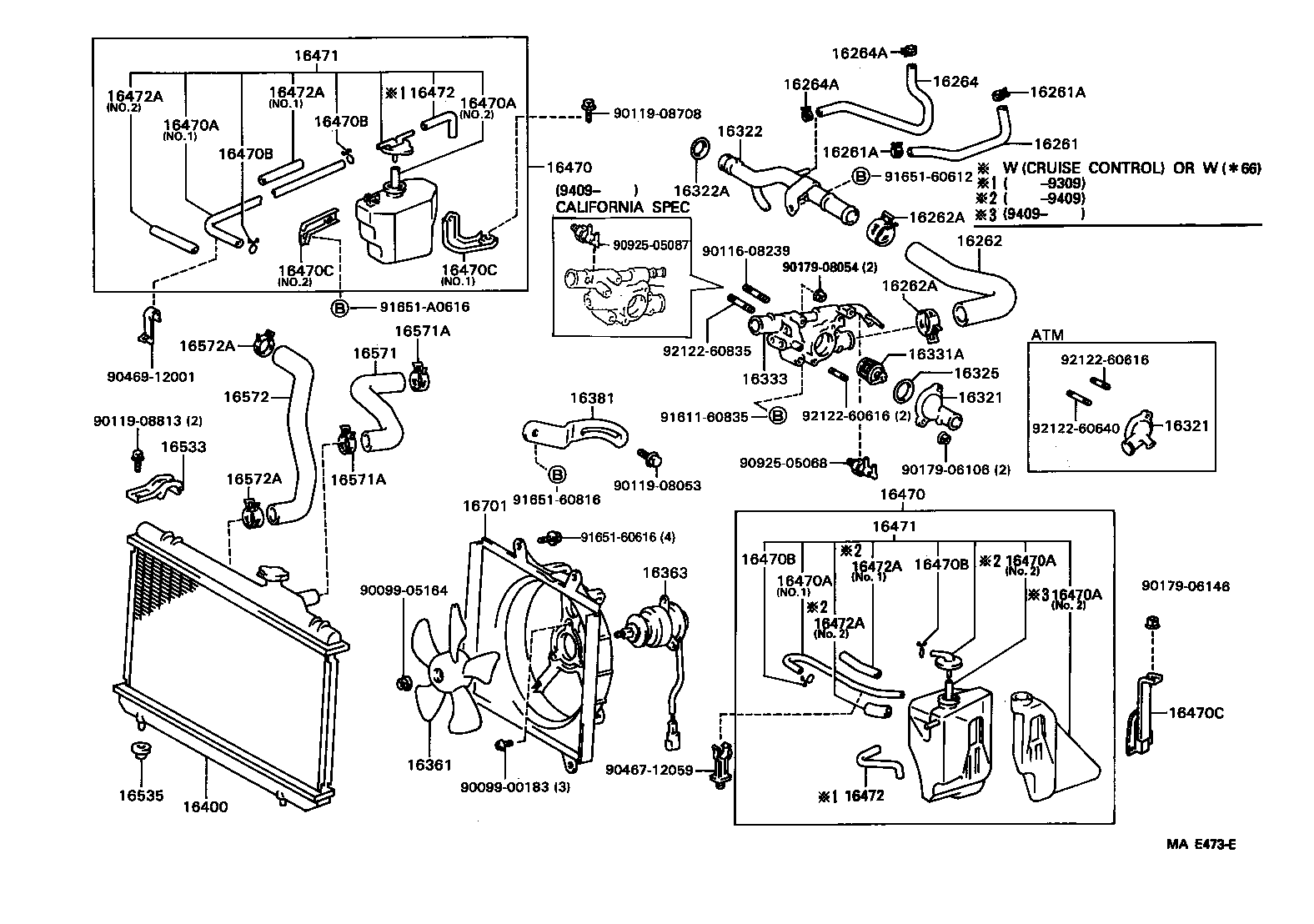 Toyota 16264-11071 HOSE, WATER BY-PASS, NO.2