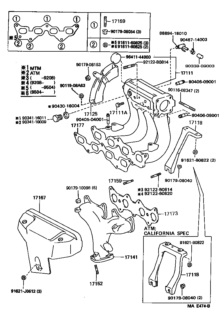 Toyota 92122-61025 BOLT, STUD(FOR MANIFOLD TO CYLINDER HEAD)