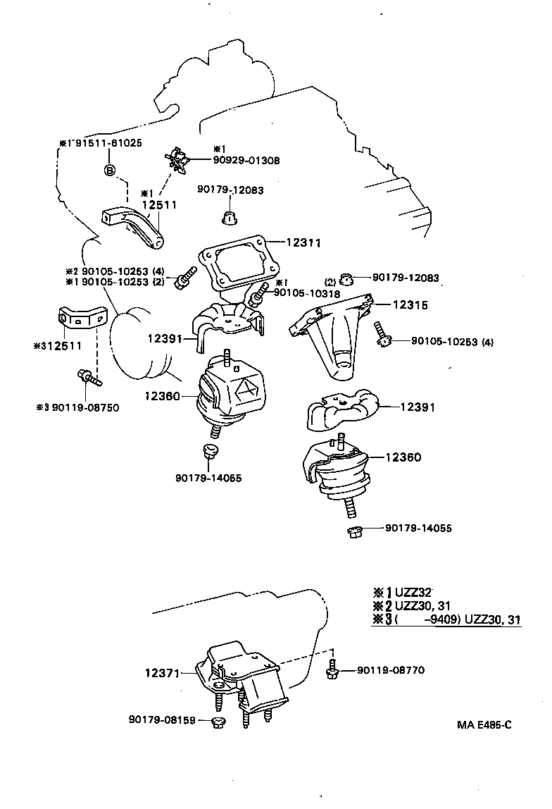 12360-46020 INSULATOR ASSY, ENGINE MOUNTING, FRONT product image