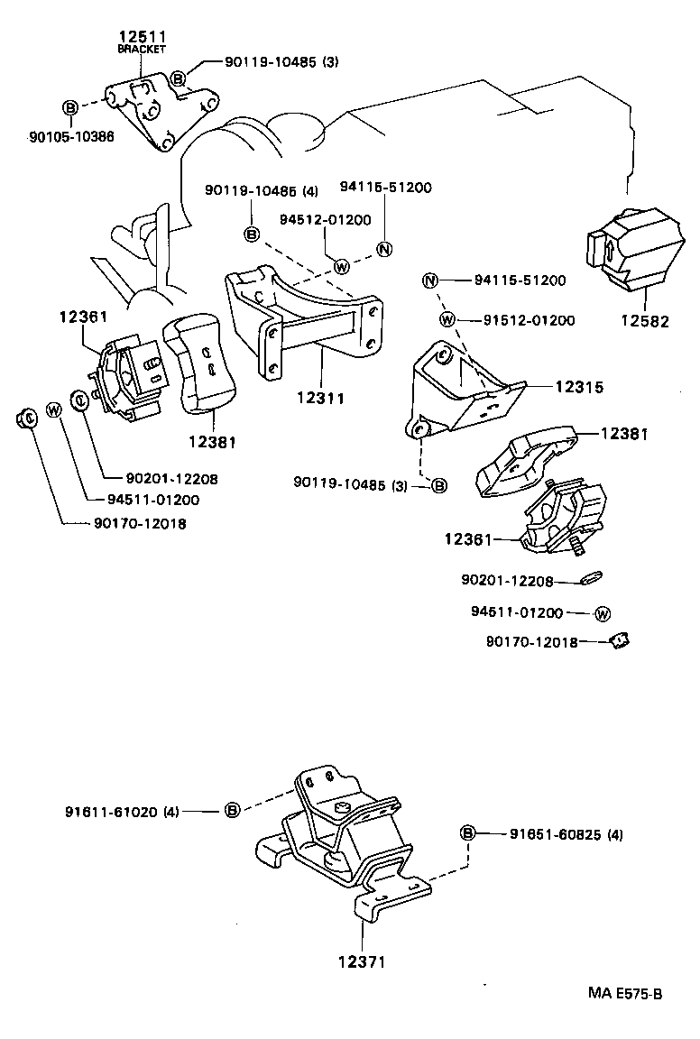 12302-13012 BRACKET, ENGINE MOUNTING, FRONT NO.1 LH product image