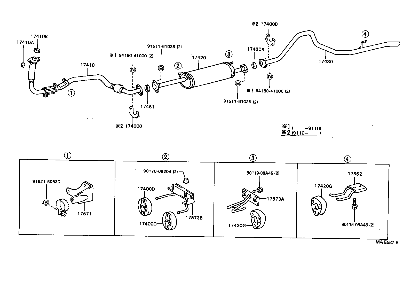 17430-13380 PIPE ASSY, EXHAUST, TAIL product image