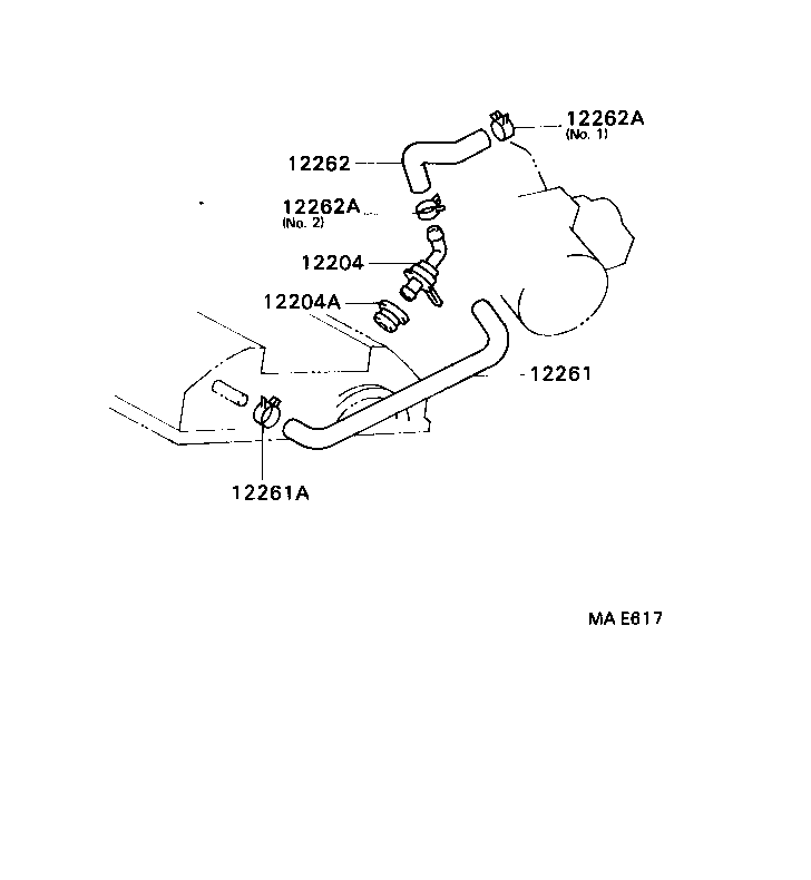 12262-62040 HOSE, VENTILATION, NO.2 product image