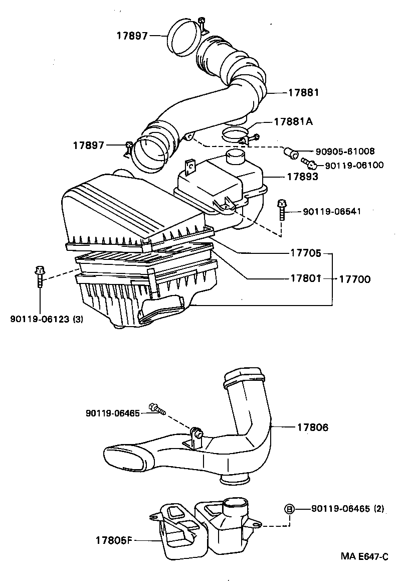 17880-07020 HOSE ASSY, AIR CLEANER product image