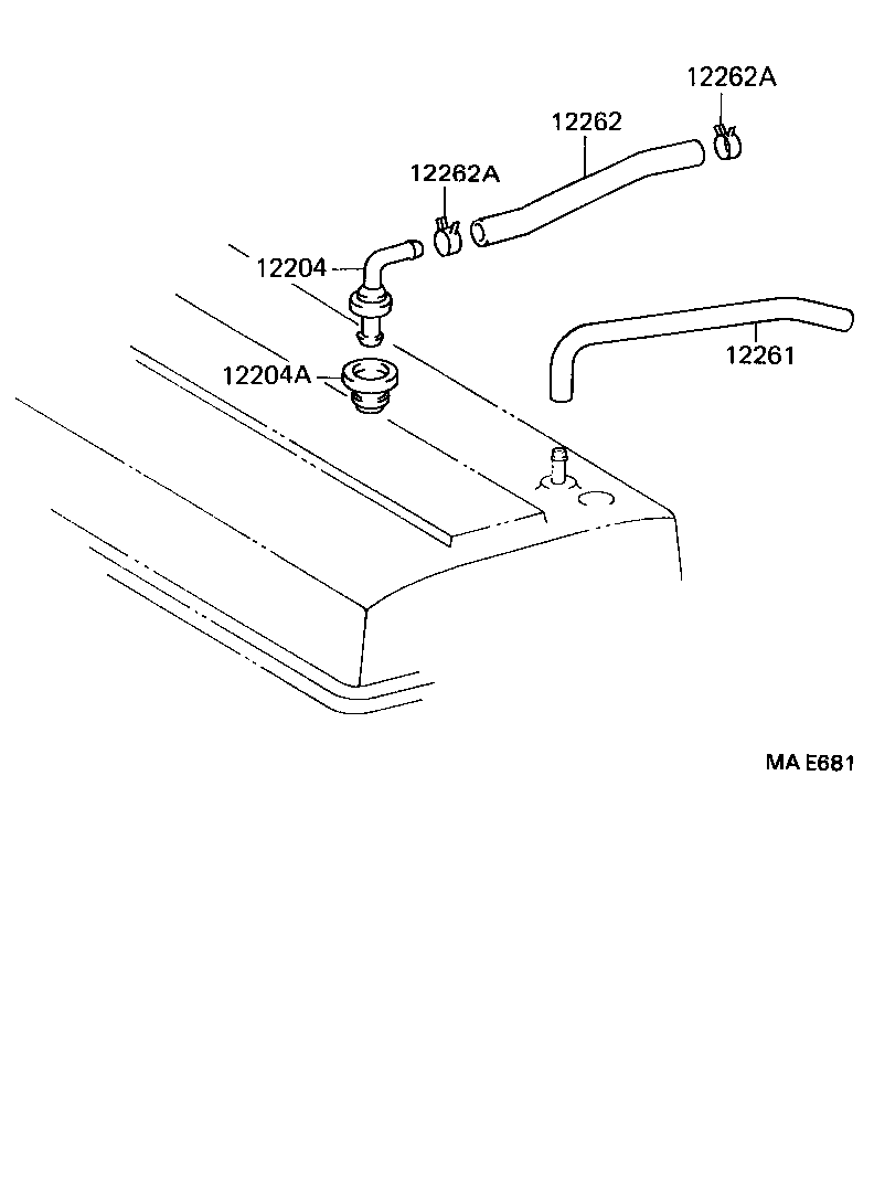 12261-64110 HOSE, VENTILATION product image