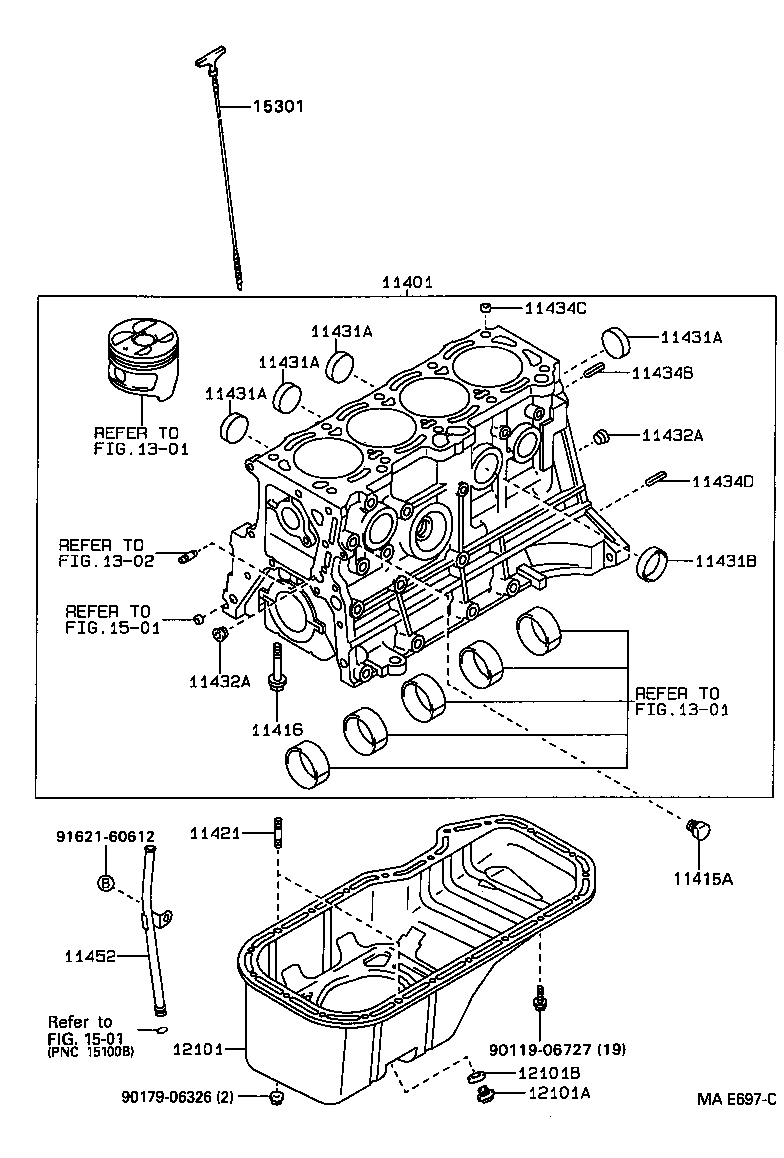 11401-09050 BLOCK SUB-ASSY, CYLINDER product image