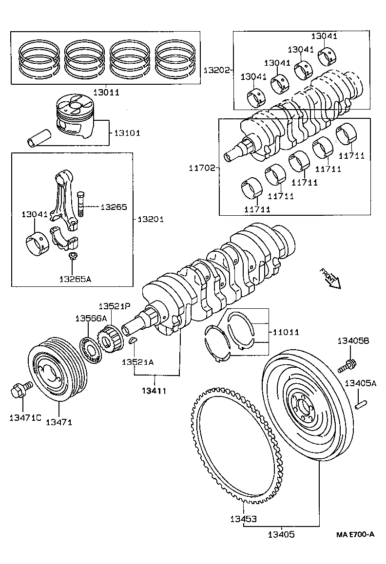 Toyota 13011-16300 RING SET, PISTON