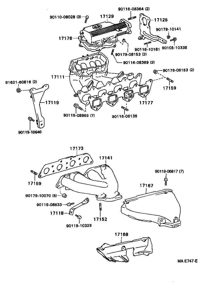 17118-74270 STAY, MANIFOLD product image