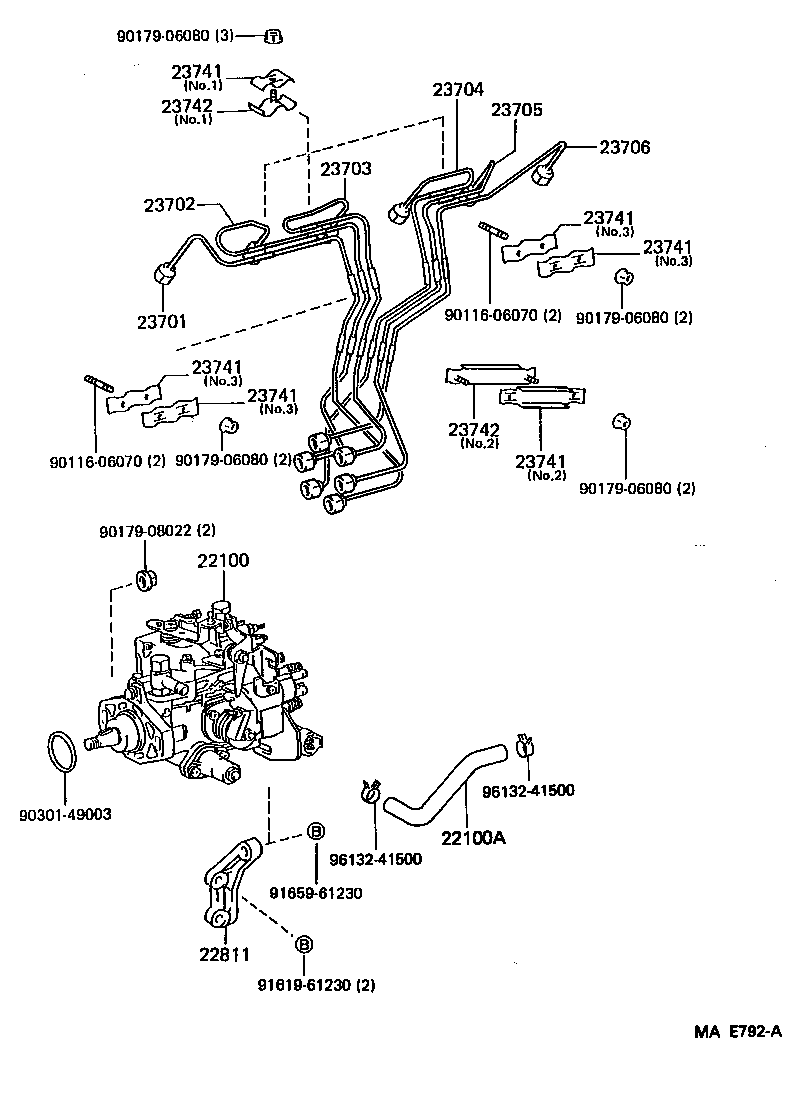 23271-17010 HOSE OR PIPE, FUEL(FOR INJECTION PUMP TO FUEL FILTER) product image