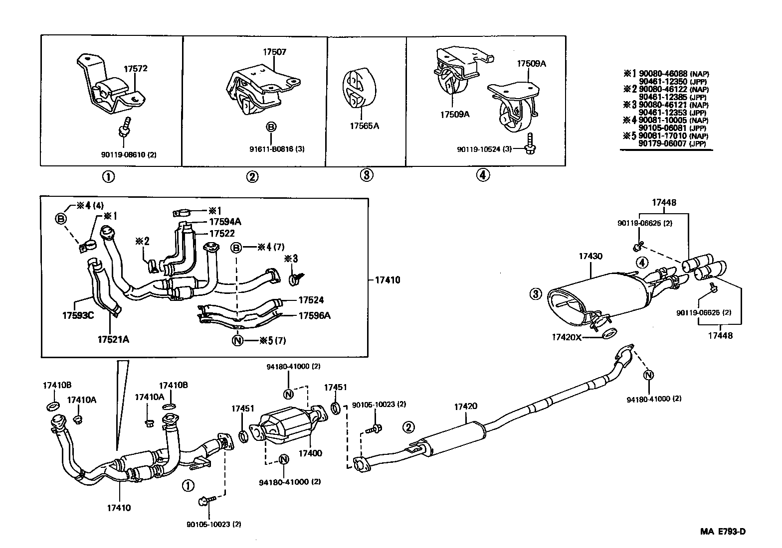 17430-07021 PIPE ASSY, EXHAUST, TAIL product image