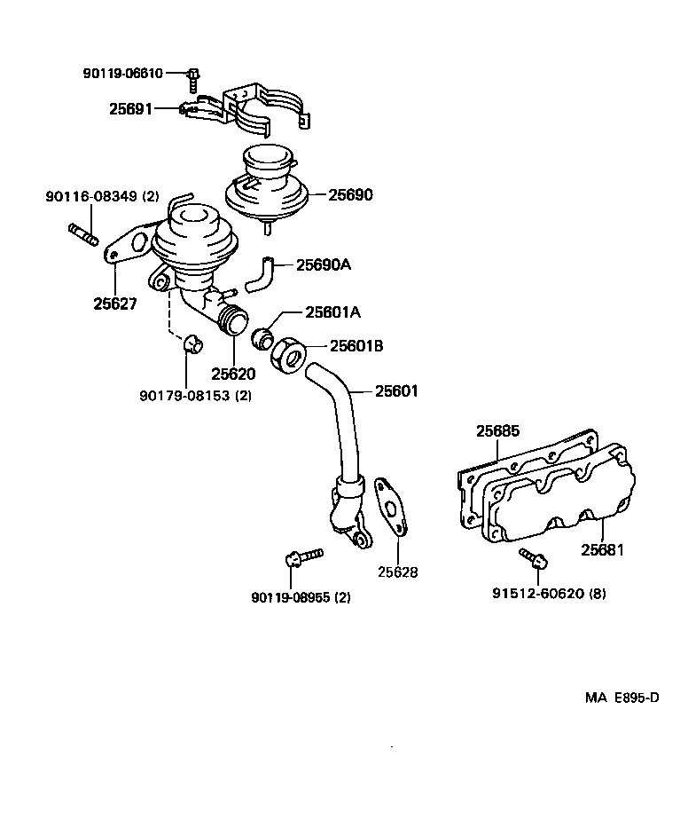 Toyota 25620-46050 VALVE ASSY, EGR