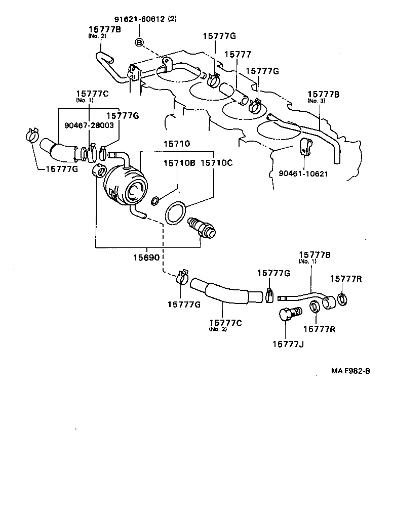 15706-64020 HOSE, OIL COOLER product image