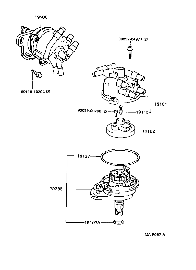 19050-74050 DISTRIBUTOR ASSY product image
