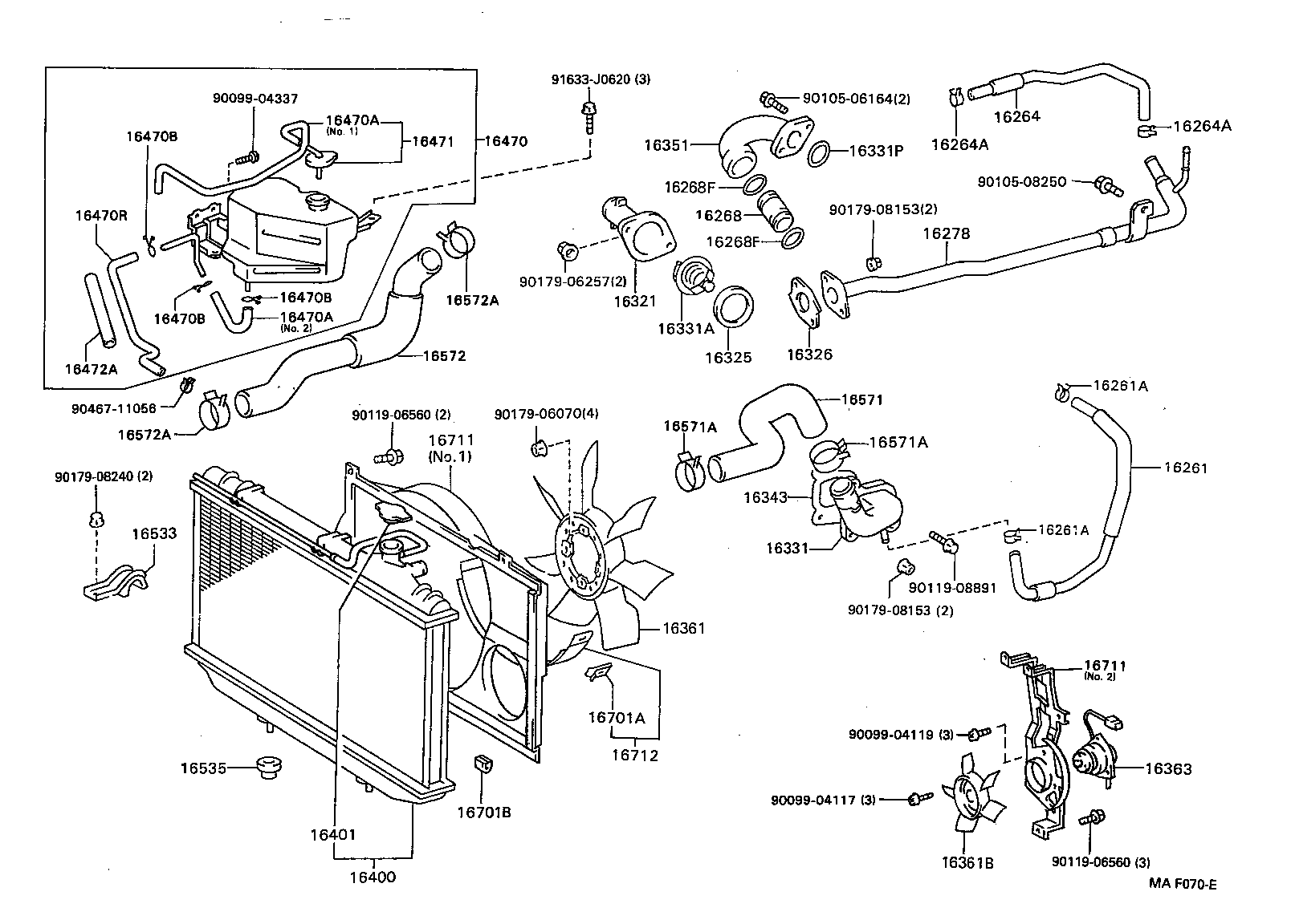 16028-46010 PIPE SUB-ASSY, TURBO WATER, NO.2 product image