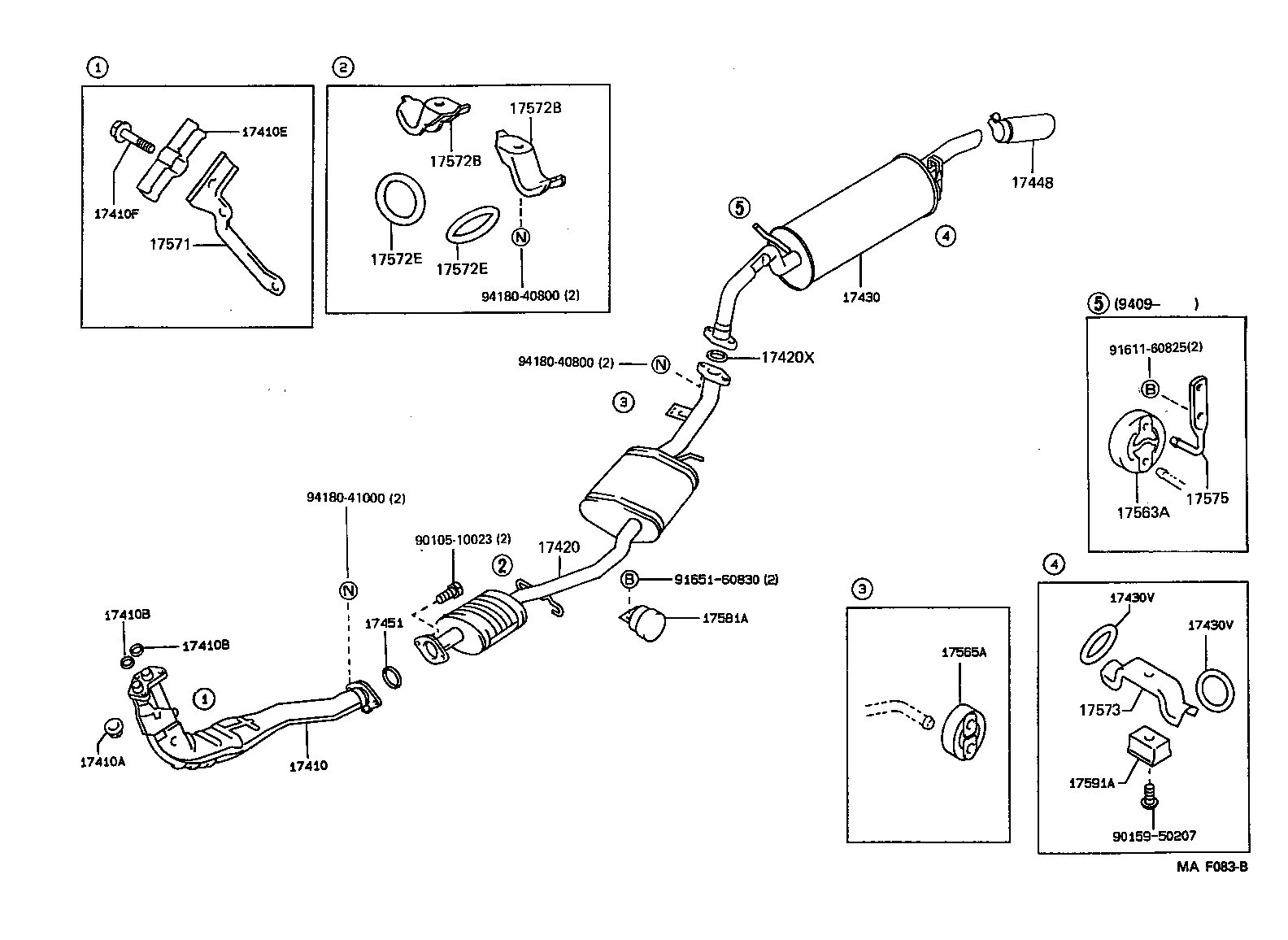17430-46120 PIPE ASSY, EXHAUST, TAIL product image