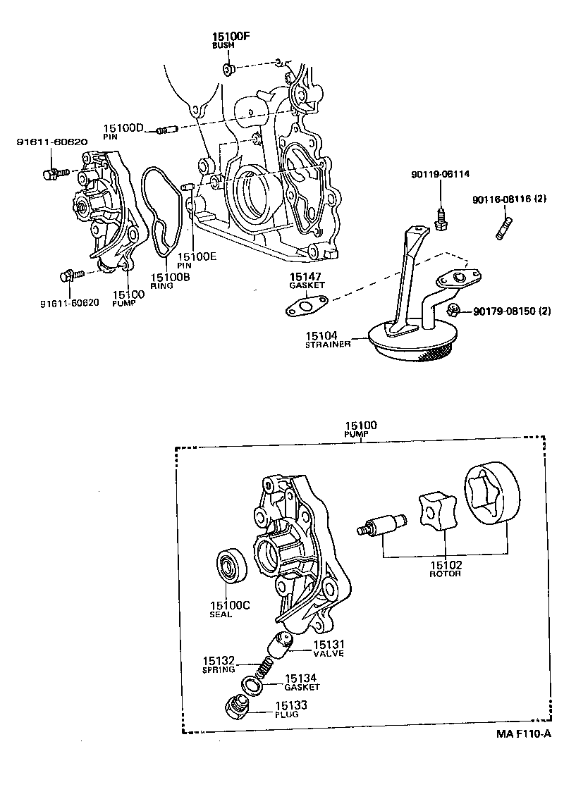 15104-50090 STRAINER SUB-ASSY, OIL product image