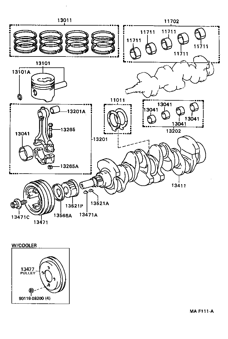 13104-73050 PISTON SUB-ASSY, W/PIN product image