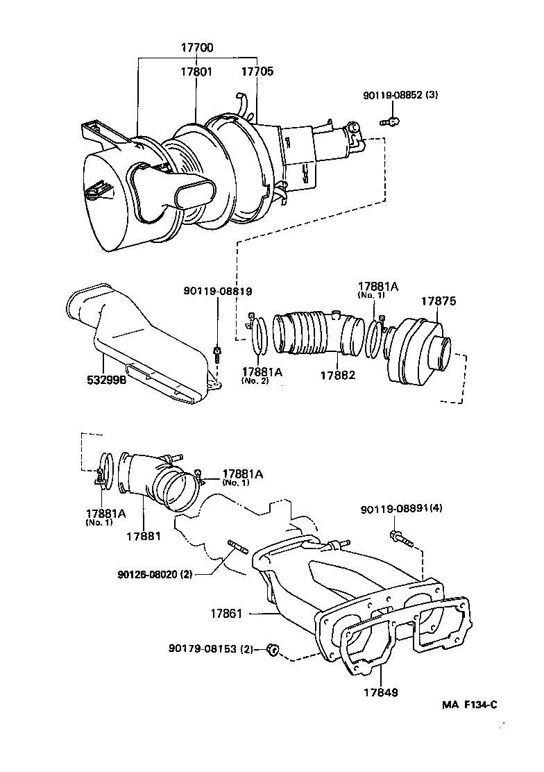 17875-50050 PIPE, INTAKE AIR CONNECTOR product image